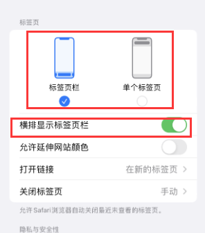 长坡镇iPhone授权维修分享Safari浏览器如何切换标签栏位置 